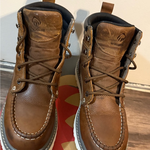 Wolverine Tan Leather Trade Wedge Boots - Picture 6 of 6